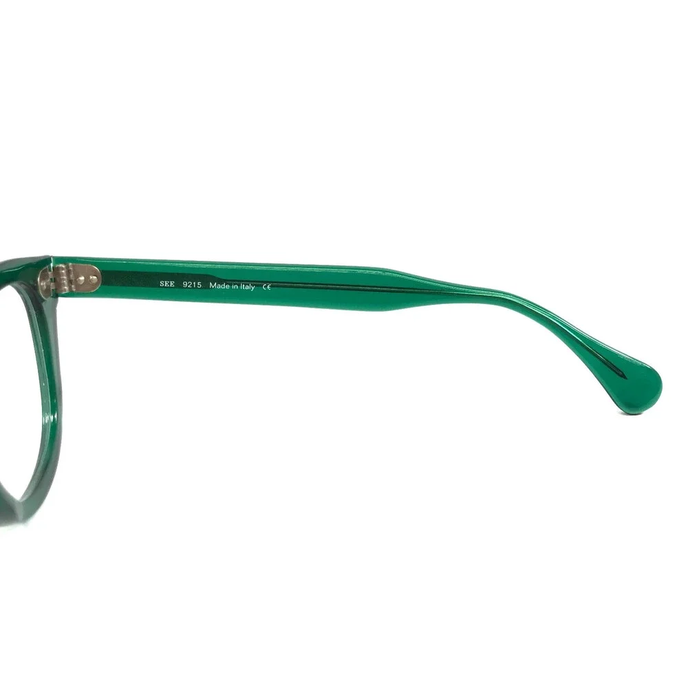 SEE Eyewear Eyeglasses Frames 9215 1487 Polished Clear Green Horn Rim 44-23-145